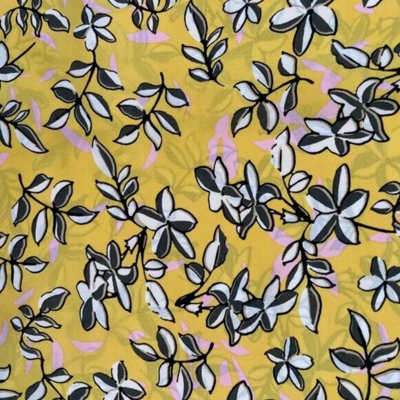 Banana Republic Yellow Floral Blouse Sleeveless Lightweight Size SP - Picture 2 of 14